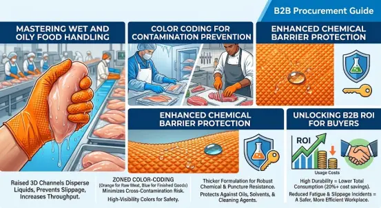Infographic for industrial diamond textured gloves procurement guide